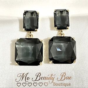 Crystal Black Drop Earrings